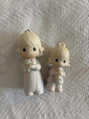 Precious Moments Bridesmaid E-2831 and Junior Bridesmaid E-2845 Figurines